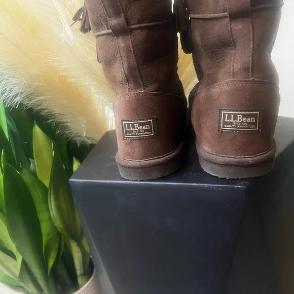 Chocolate Brown Suede L.L.Bean Women's Boots Size 11 - Picture 4 of 6